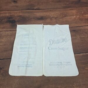 Domino Cane Sugar Bag White Good Vintage American Sugar Refining Company Cloth